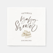 Eenvoudig Elegant Script Waterverf Baby shower Servet (Voorkant)