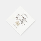 Eenvoudig Elegant Script Waterverf Baby shower Servet (Hoek)