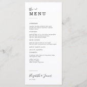 Eenvoudig Elegant Script Weddenschap Menu (Voorkant)