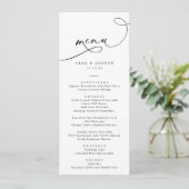 Eenvoudig Elegant Script Weddenschap Menu (Staand voorkant)