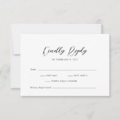 Eenvoudig Elegant Script Weddenschap RSVP Kaartje (Voorkant)