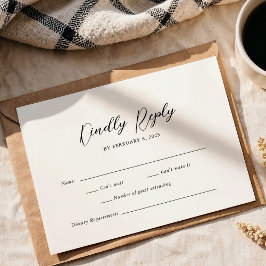 Eenvoudig Elegant Script Weddenschap RSVP Kaartje