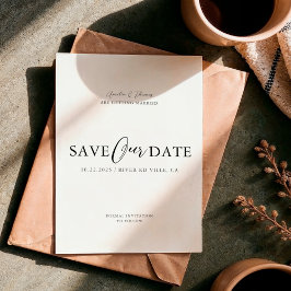 Eenvoudig Elegant Script Weddenschap Save The Date