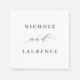Eenvoudig Elegant Script Weddenschap Servet