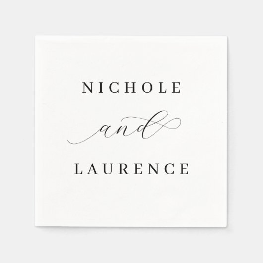 Eenvoudig Elegant Script Weddenschap Servet (Voorkant)