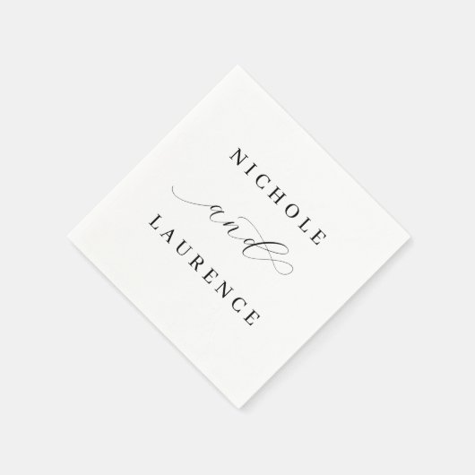 Eenvoudig Elegant Script Weddenschap Servet (Hoek)