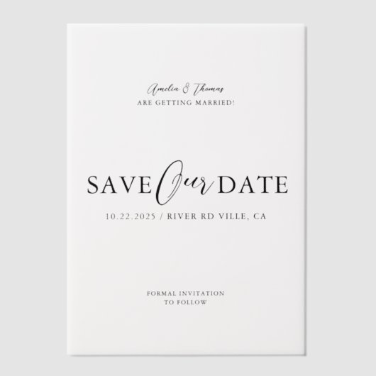 Eenvoudig Elegant Script Weddenschap Vellum Uitnodigingen (Voorkant)