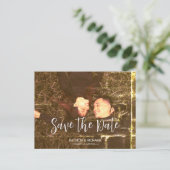 Eenvoudig elegant script Wedding Save The Date Fot Briefkaart (Staand voorkant)