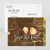 Eenvoudig elegant script Wedding Save The Date Fot Briefkaart (Voorkant / Achterkant)