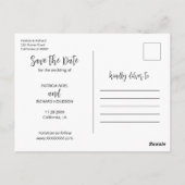 Eenvoudig elegant script Wedding Save The Date Fot Briefkaart (Achterkant)