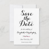 Eenvoudig Elegant Script White Wedding Verloving Save The Date (Voorkant)