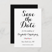Eenvoudig Elegant Script White Wedding Verloving Save The Date (Voorkant / Achterkant)