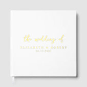 Eenvoudig Elegant Script Wit Gouden Folie Wedding Gastenboek (Voorkant)