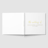 Eenvoudig Elegant Script Wit Gouden Folie Wedding Gastenboek (Volledig)