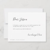 Eenvoudig elegant script zou je misschien bruidsme kaart (Achterkant)