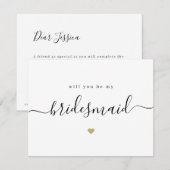 Eenvoudig elegant script zou je misschien bruidsme kaart (Voorkant / Achterkant)