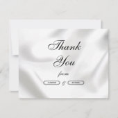 Eenvoudig Elegant Script Zwart en Wit Aangepast Bedankkaart (Voorkant)