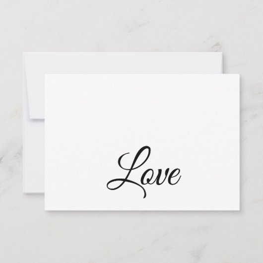 Eenvoudig Elegant Script, Zwart & Wit Huwelijk RSVP Kaartje (Achterkant)