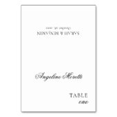 Eenvoudig Elegant Script Zwart & Wit Place Card Kaart (Voorkant)