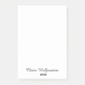 Eenvoudig Elegant Script Zwart Wit Post it Notes (Voorkant)