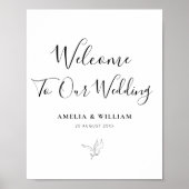 eenvoudig elegant script zwart-wit welkomstteken poster (Voorkant)