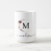 Eenvoudig, elegant, scriptlettertype, monogram koffiemok (Center)