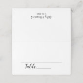 Eenvoudig elegant scriptwedtafel-nummer plaatskaartje (Buitenkant ongevouwen)