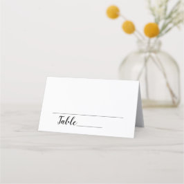 Eenvoudig elegant scriptwedtafel-nummer plaatskaartje