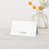 Eenvoudig elegant scriptwedtafel-nummer plaatskaartje (Achterkant)
