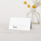 Eenvoudig elegant scriptwedtafel-nummer plaatskaartje (Voorkant)