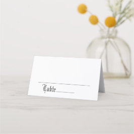 Eenvoudig elegant scriptwedtafel-nummer plaatskaartje