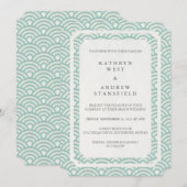 Eenvoudig elegant seafoam Green + White Beach brui Kaart (Voorkant / Achterkant)