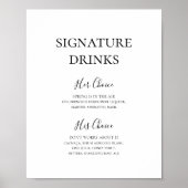 Eenvoudig Elegant Signature Drinks Bord Poster (Voorkant)