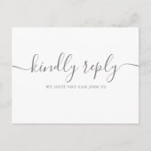 Eenvoudig Elegant Signature Script RSVP Uitnodiging Briefkaart (Voorkant)