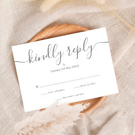 Eenvoudig Elegant Signature Script Weddenschap RSVP Kaartje