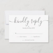 Eenvoudig Elegant Signature Script Weddenschap RSVP Kaartje (Voorkant)