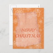Eenvoudig Elegant Sinaasappel Bell Snowflake Kerst Feestdagenkaart (Voorkant / Achterkant)