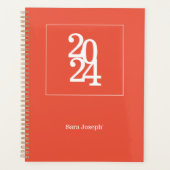 Eenvoudig Elegant Sinaasappel Weekly Maandelijks Planner (Voorkant)