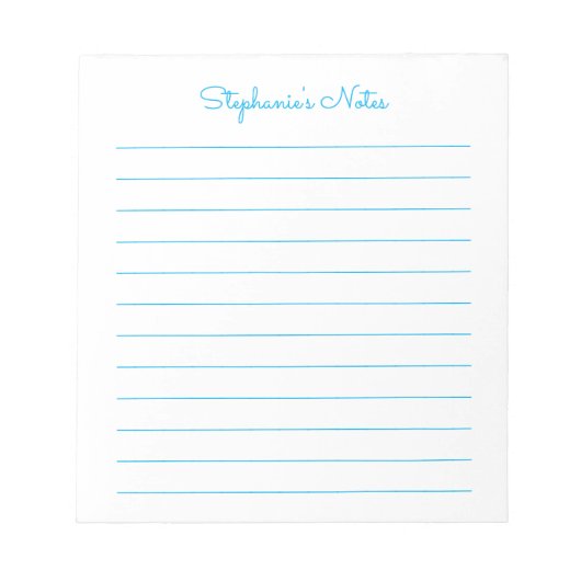 Eenvoudig Elegant Sky Blue-led persoonlijke laptop Notitieblok (Voorkant)