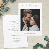 Eenvoudig Elegant Sla de Date Kaart op met Foto