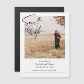 Eenvoudig Elegant Sla de datumfoto op Magnetische Uitnodiging (Voorkant / Achterkant)