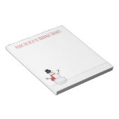 Eenvoudig Elegant Snowman Modern Kerstmis Notitieblok (Schuin)