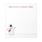 Eenvoudig Elegant Snowman Modern Kerstmis Notitieblok (Voorkant)