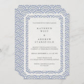 Eenvoudig elegant Soft Lila + White Beach bruiloft Kaart (Voorkant / Achterkant)