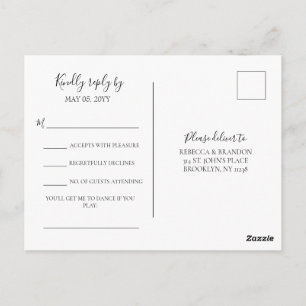 Eenvoudig Elegant Song Request RSVP Wedding Briefkaart