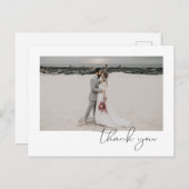 Eenvoudig Elegant Sophisticated Minimal Photo Wedd Aankondigingskaart (Voorkant / Achterkant)