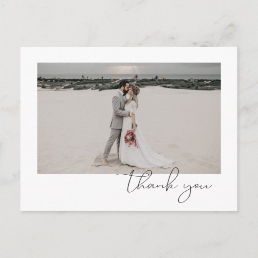 Eenvoudig Elegant Sophisticated Minimal Photo Wedd Aankondigingskaart (Voorkant)