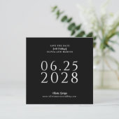 Eenvoudig Elegant Square Save the Date with Photo (Staand voorkant)