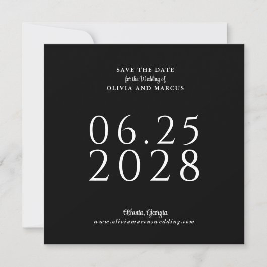 Eenvoudig Elegant Square Save the Date with Photo (Voorkant)
