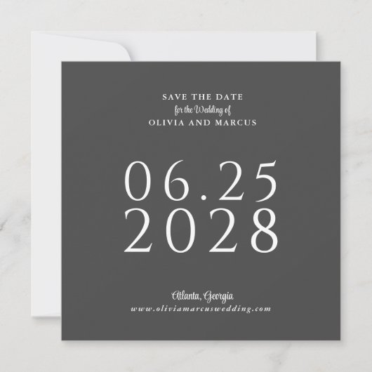 Eenvoudig Elegant Square Save the Date with Photo (Voorkant)